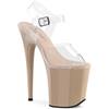 Pleaser - FLAMINGO808 Ankle strap sandal, Pole dance shoes - Transparent/Brown Product image